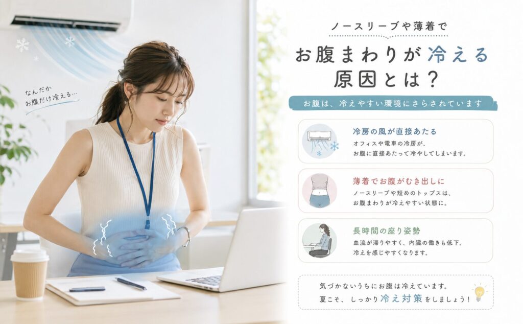 ノースリーブや薄着でお腹まわりが冷える原因とは？